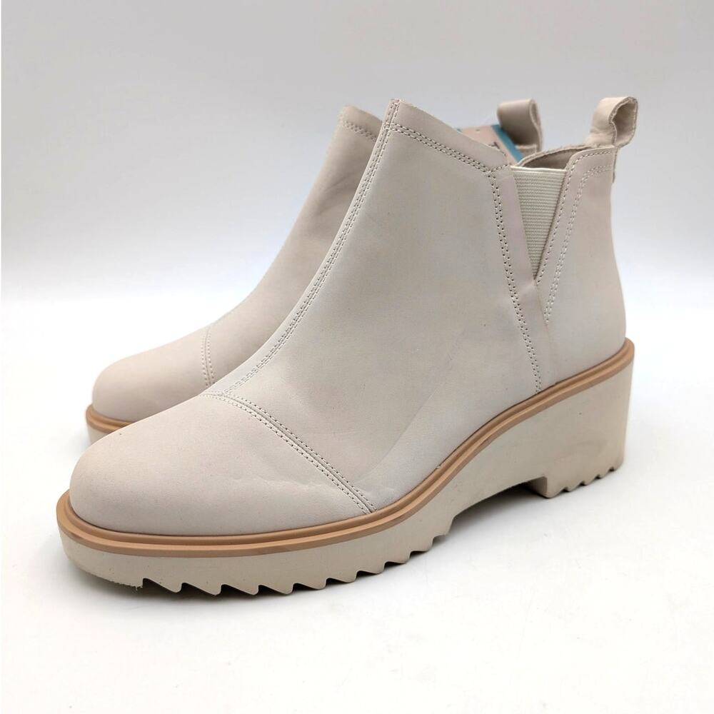Toms Maude Wedge Ankle Boots Side Zip Women's Oatmeal Neutral Size US9.5 EU41